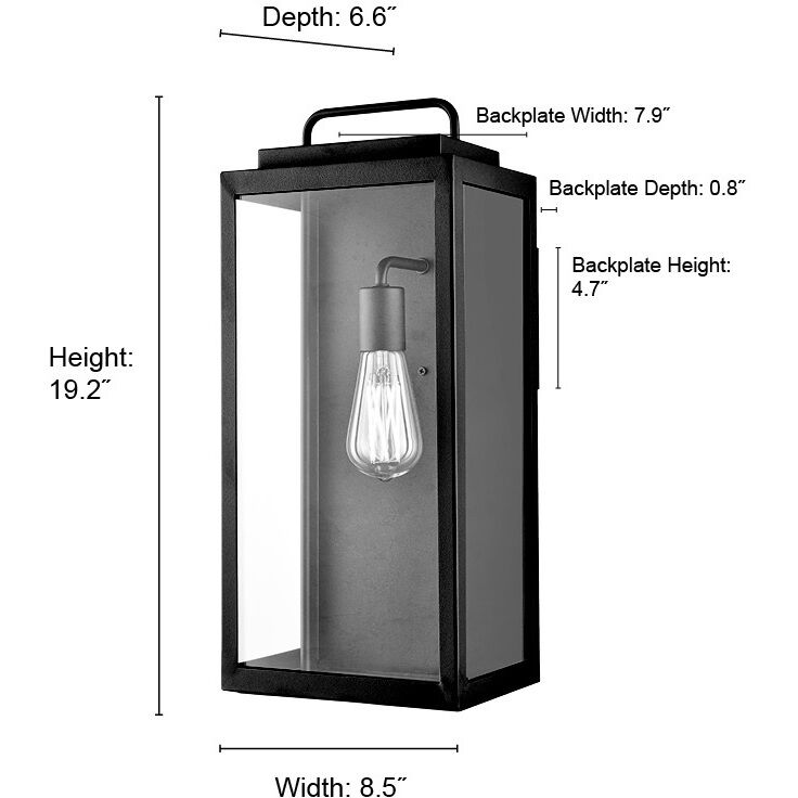 Gallatin 1 Light 19.2 inch Textured Black Outdoor Wall Sconce